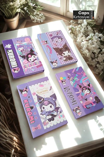 caps anlarınızı paylaştığınız ortağınız 1 Piece Kuromi Themed Double Sided Cover Magnet Lock 160 Page Notebook