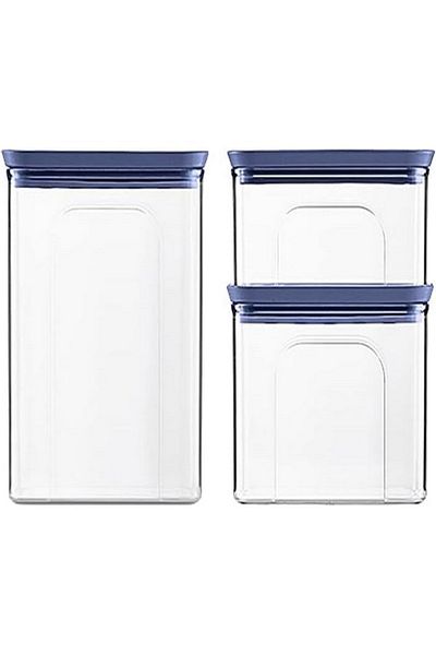 Stefanplast 3-Piece Tosca Rectangular Plastic Jar Set