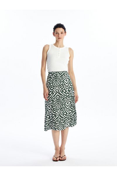LC Waikiki Patterned Women's Skirt with Elastic Waist