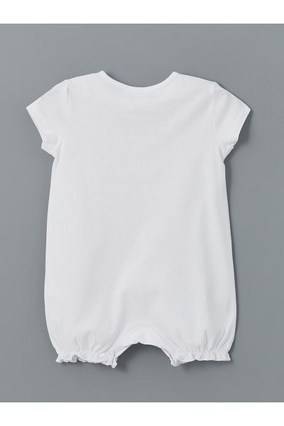 LC Waikiki Bedruckter Jumpsuit mit Rundhalsausschnitt für Baby-Mädchen