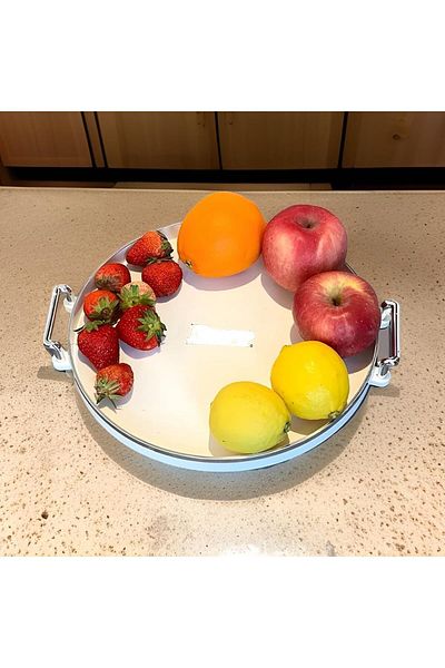 rexa Exquisite Fruit Plate Serving Tray -Elegant Center piece for Fruits Appetizers, and Desserts 3-Piece