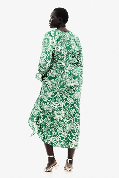 H&M Kuşaklı Krep Elbise