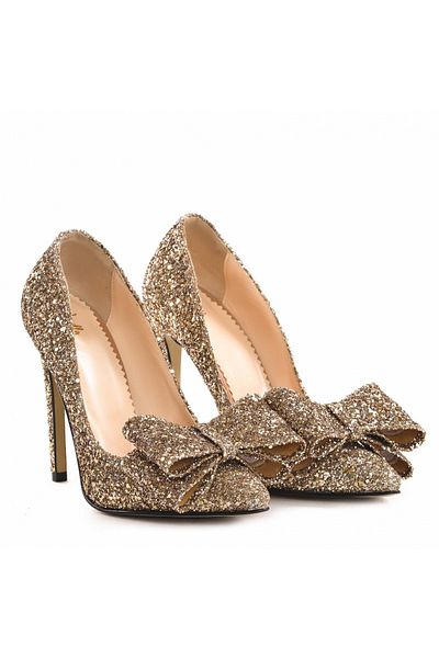 Vanilla Days Pantofi Stiletto cu toc Catrina din Glitter Auriu
