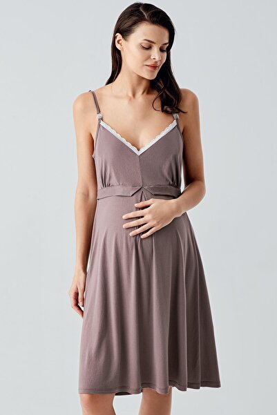 Artış Women's Flexible Viscous Maternity Dressing Gown Nightgown Set 13406