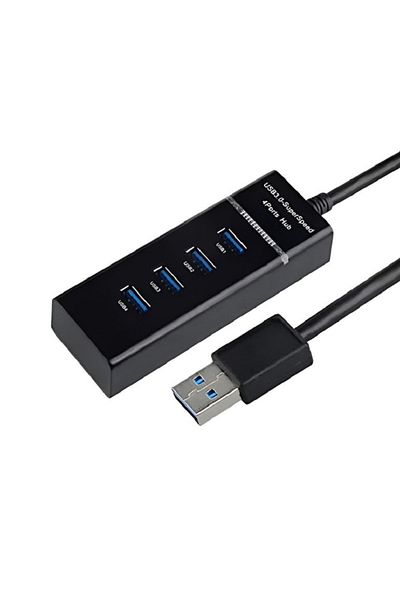 rexa 4-Port USB 3.0 Hub – SuperSpeed Data Transfer Hub (Black), Compact Splitter for Laptop, PC & Devices