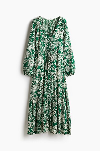 H&M Kuşaklı Krep Elbise