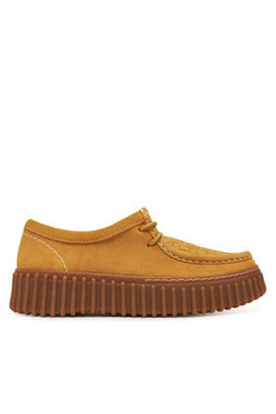 CLARKS Pantofi sport damă galbeni CLARKS-26181188 H38 GOLDEN TAN SUEDE