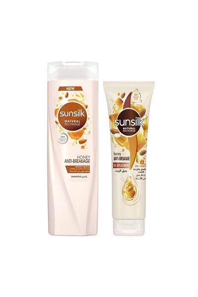 Sunsilk شامبو العسل المضاد للتكسر 400 مل + بديل الزيت 300 مل
