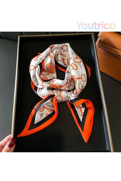 Youtrico Long silk scarves,Headbands,Fashionable retro - steed chain - street,147cm