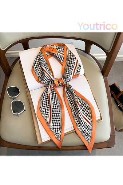 Youtrico Long silk scarves,Headbands,Fashionable retro - steed chain - street,147cm