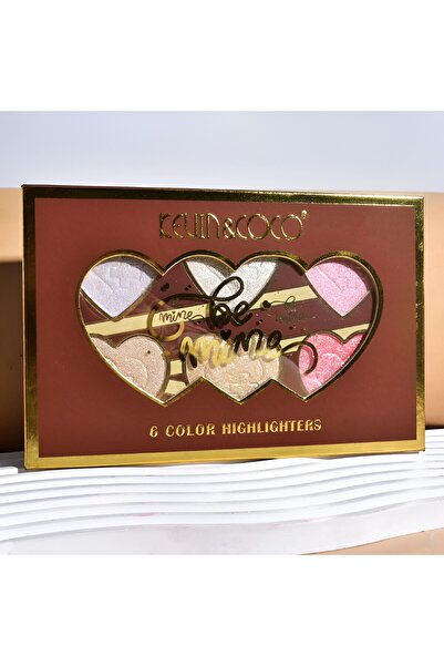 Flippy Highlighter Palette Flippy, 6 warm shades, Variant B Rose, Be Mine, 140g, 17.4x11.5x1.3cm