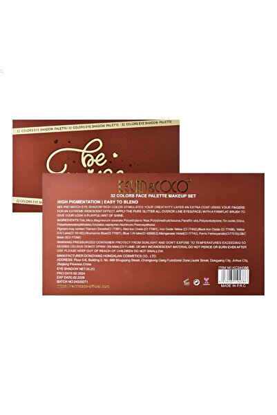 Flippy Trusă de machiaj, KEVIN & COCO, Be Mine, 32 de culori, 25,7 x 14,3 x 1,2 cm