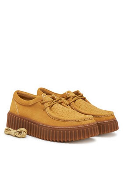 CLARKS Pantofi sport damă galbeni CLARKS-26181188 H38 GOLDEN TAN SUEDE