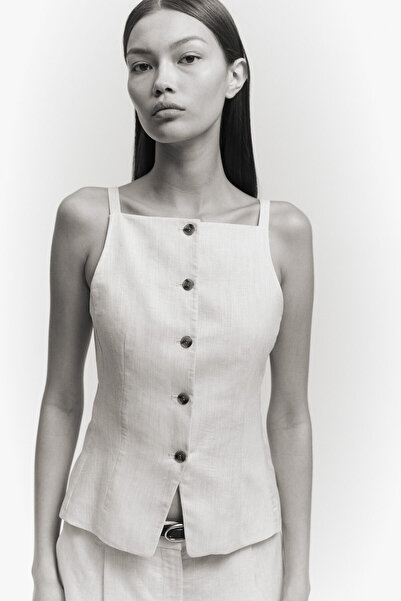 H&M Keten Karışımlı Yelek