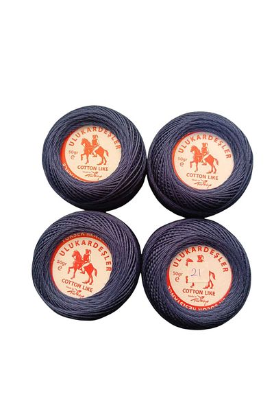 PeriStore Ulukardeşler 50 Gr Mercerized Punch Yarn Set of 4