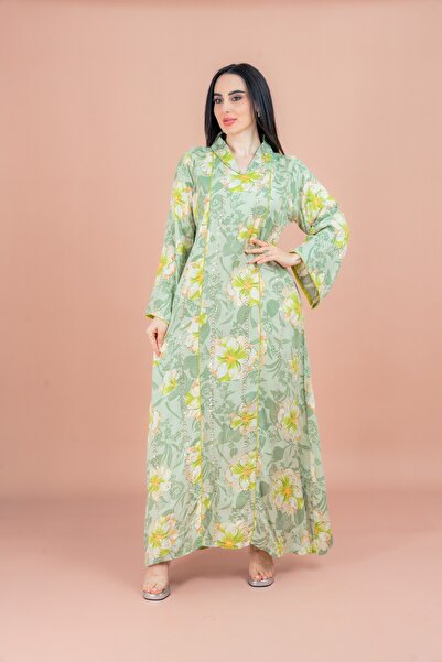 IKKXA جلابية أنيقة مزينة بالزهور