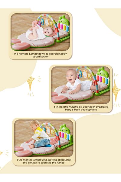 Ma Baby Baby Gyms Play Mats Musical Activity Center Baby Piano Gym Mat Tummy Time Padded Mat 1688-24G
