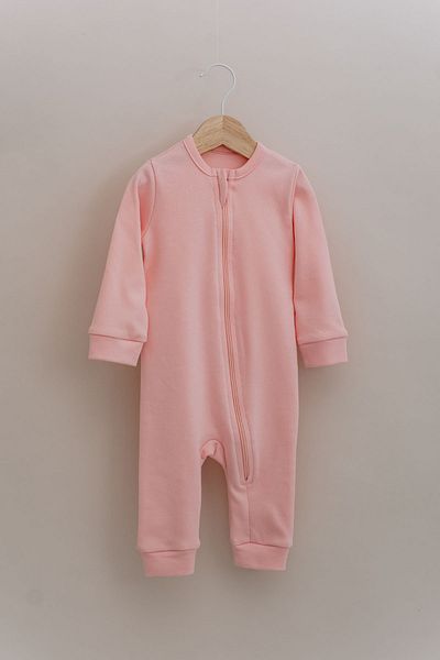 Tuğba Kuğu Zippered Jumpsuit Without Booties - Pureline Series - Pink