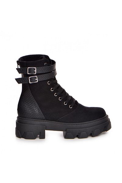 Vanilla Days Selina Boots Natural Suede and Smooth Leather