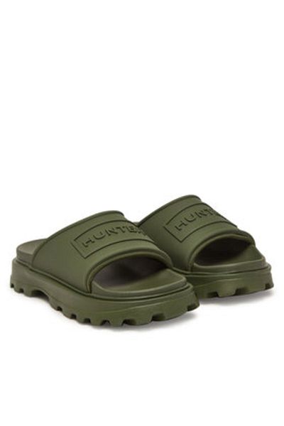 Hunter Șlapi de damă verzi HUNTER-HFRU0007251 LICHEN GREEN