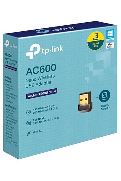 TP-LINK Adaptor Wireless TP-LINK Archer T600U Nano, Dual-Band 200 + 433 Mbps (Negru)
