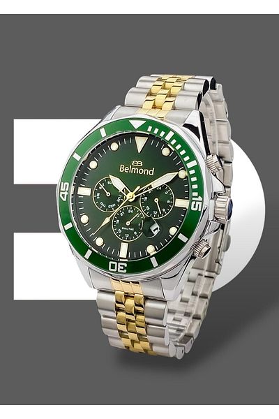 Belmond Original 2 Years Warranty Functions Active 5 Atm Waterproof Steel Band Men Wristwatch