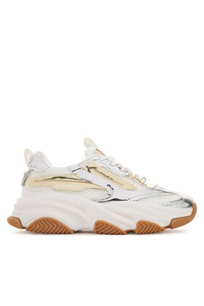 Steve Madden Teniși argintii pentru femei STEVE MADDEN-SM19000033 SG3 SILVER / GOLD CREAM