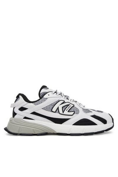 Karl Lagerfeld Men's Sneakers white KARL LAGERFELD-KL55525 410 WHITE LTHR & TEXTILE W/BLACK