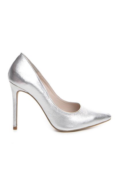 Vanilla Days Pantofi Stiletto cu toc subtire Corina, piele naturala, argintii