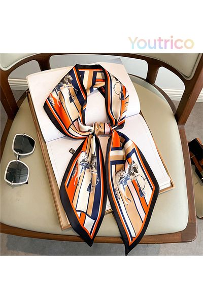 Youtrico Long silk scarves,Headbands,Steed-horse fashion series,147cm