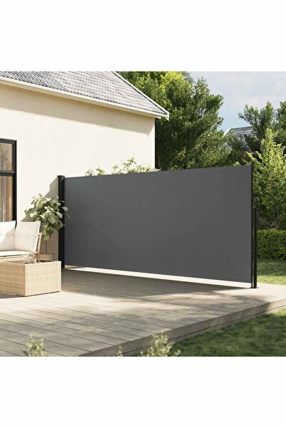 vidaxl مظلة جانبية قابلة للسحب لون أنثراسيت 160×600 سم