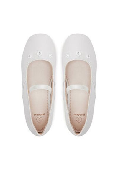 MAYORAL Balerine albe pentru fete MAYORAL-45619 68 WHITE GLOS