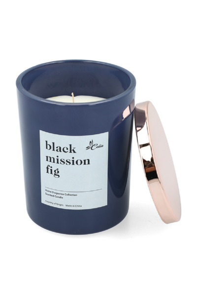 Celia مجموعة عطور منزلية شمعة معطرة برائحة التين الأسود في برطمان أبيض 14 أونصة