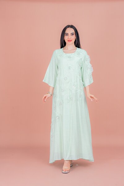 IKKXA جلابية مطرزة بالورود