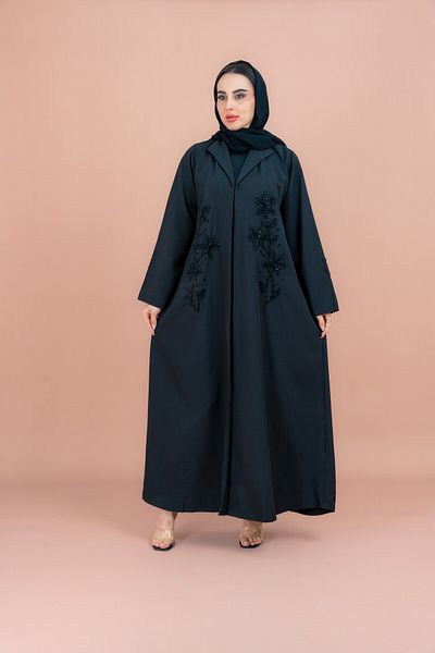 IKKXA Traditional Crystal Floral Design Abaya