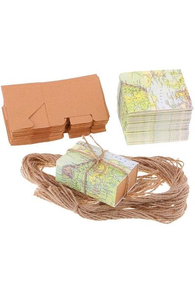 Jzk Set of 50 JZK wedding/christening gift boxes, paper, multicolor, 7.5 x 3 x 5 cm