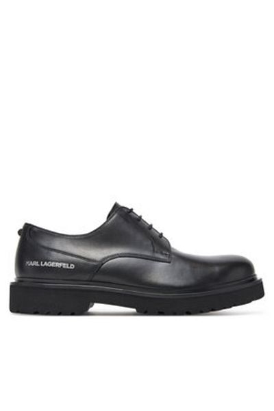 Karl Lagerfeld Men's Oxfords black KARL LAGERFELD-KL12425 000 BLACK LTHR
