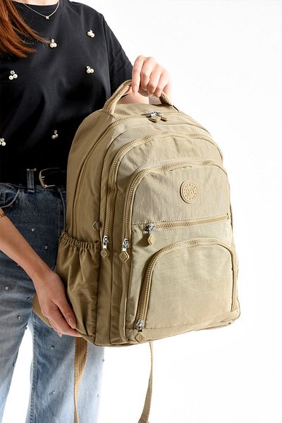 Just Polo Unisex Waterproof Imported Crinkle Fabric School Business and Travel Backpack with Laptop Compartment