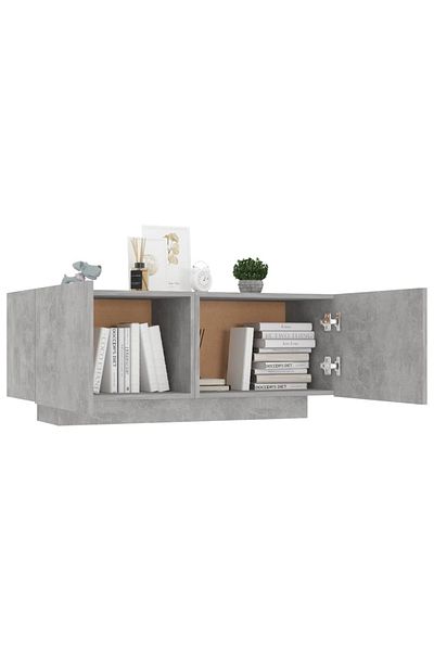 vidaxl Bedside Cabinet Concrete Grey 100x35x40 cm Engineered Wood
