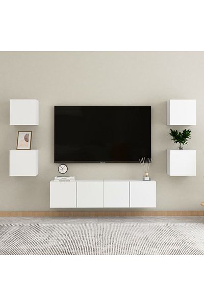 vidaxl Bedside Cabinets 2 pcs White 30.5x30x30 cm Engineered Wood