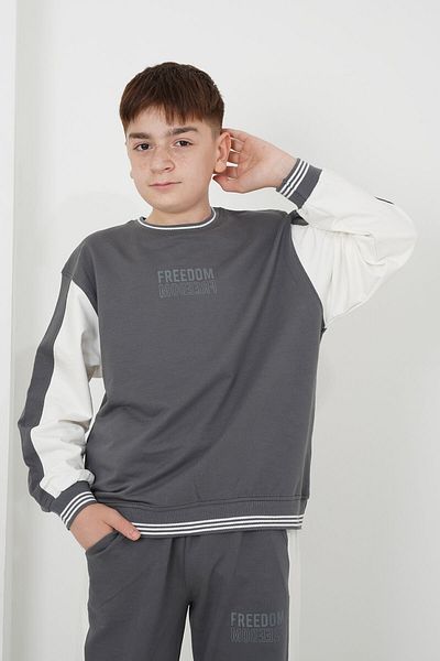 HayKids Σετ αγοριού με ριγέ γιακά ποδηλάτου από ύφασμα δύο κλωστών