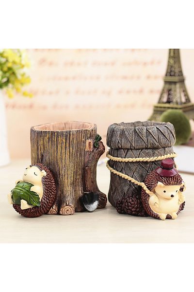 KidLe Hedgehog Pen Holder Resin Crafts Decoration New Strange Birthday Gift 1728