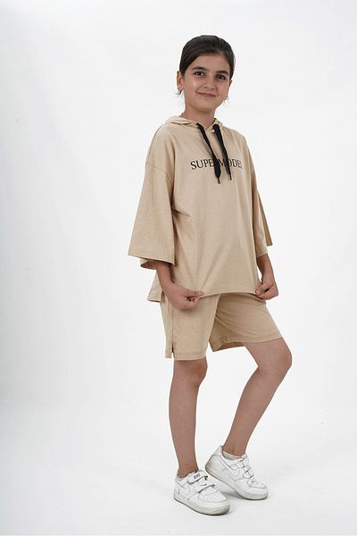 HayKids Комплект шорти с качулка за момичета с голям размер от две прежди