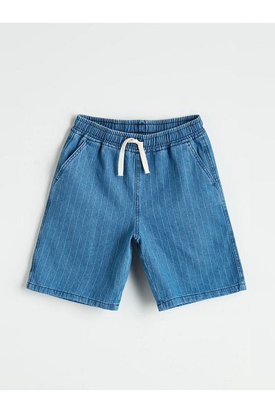LC Waikiki Indigo Elastic Waist Boy Jean Shorts