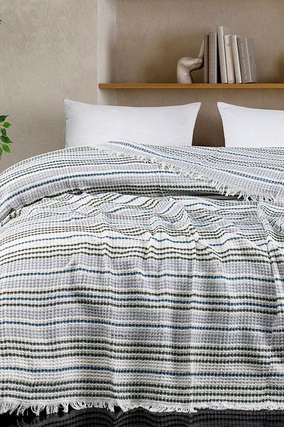 Casnack Babür Model Khaki-Indigo Double Pique 200X230Cm