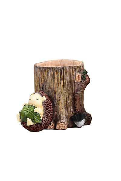 KidLe Hedgehog Pen Holder Resin Crafts Decoration New Strange Birthday Gift 1728