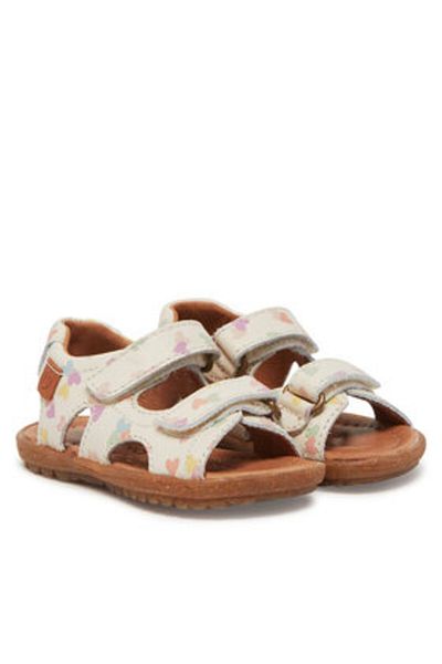Naturino Sandale bej pentru fete NATURINO-0502430 67 SKY CALF HEARTS MILK M