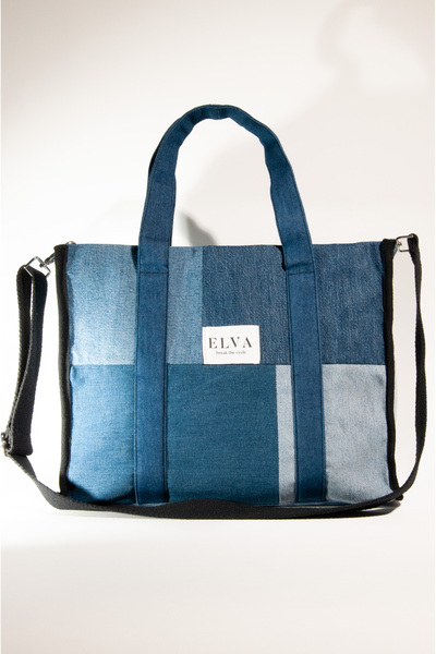 Elva Kadın Kot El ve Omuz Çantası | Patchwork Tasarım - Günlük ve Şehir Kullanımı İçin Şık Model