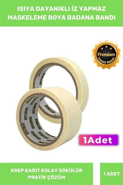 Thriftbuds Heat Resistant Easy to Remove Crepe Paper Non-Marking 25Mt Paint Primer Masking Tape - 1 Piece