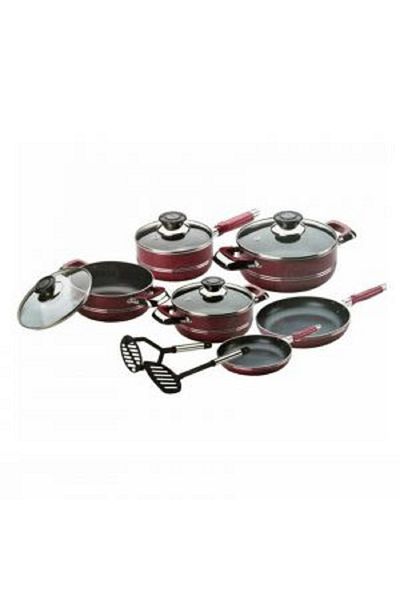 ALSAIF KITCHEN 12-Piece Granite Cookware Set with Glass Lids